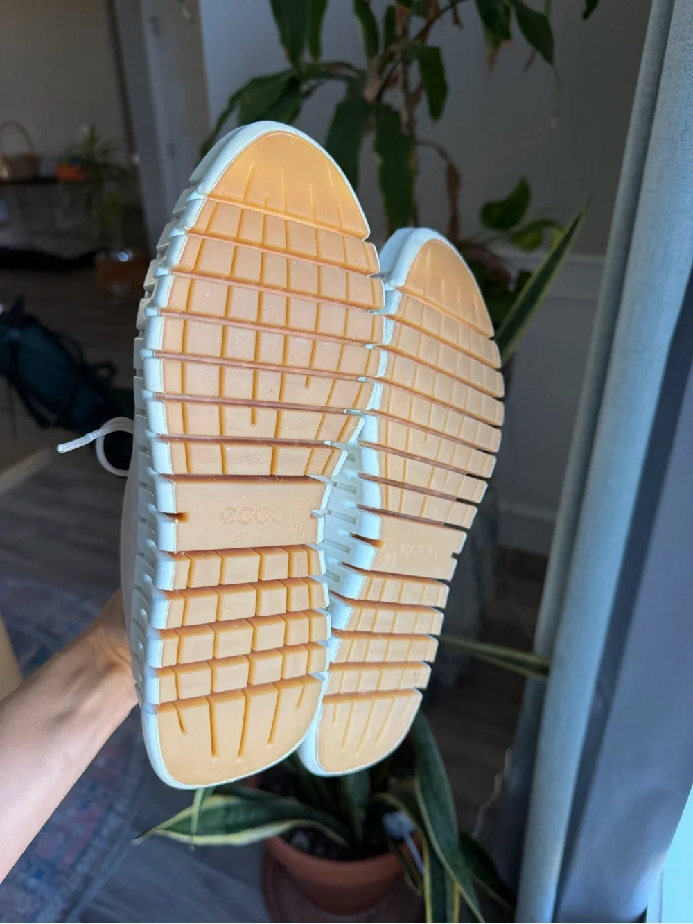 Ecco Women's Sneakers in Light Beige with White Sole